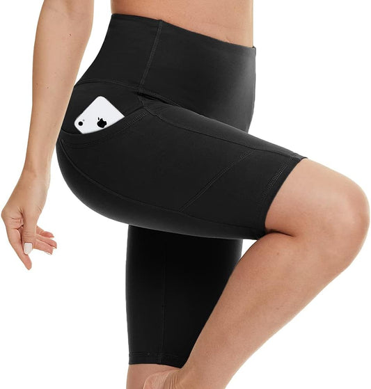 Yoga Shorts for Women – 5" High Waisted Biker Shorts with Pockets for Workout, Training, Running